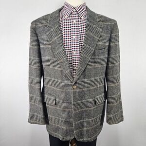 VTG Hunt Valley Men's Sport Coat Blazer Two Button Flannel Plaid Size 46R